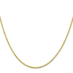10K Yellow Gold 1.5mm Diamond-cut Rope Chain Necklace 16"-30" - Product Photo
