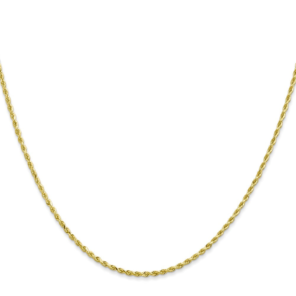 10K Yellow Gold 1.5mm Diamond-cut Rope Chain Necklace 16"-30" - Product Photo
