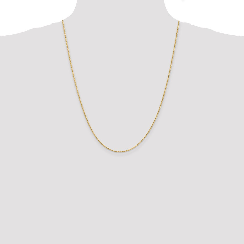 10K Yellow Gold 1.5mm Diamond-cut Rope Chain Necklace 16"-30" - Product Photo