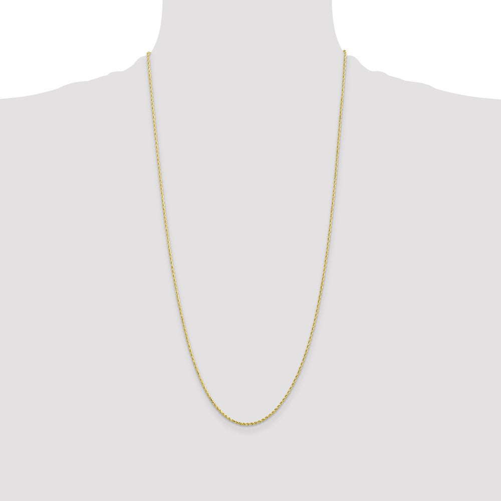 10K Yellow Gold 1.5mm Diamond-cut Rope Chain Necklace 16"-30" - Product Photo