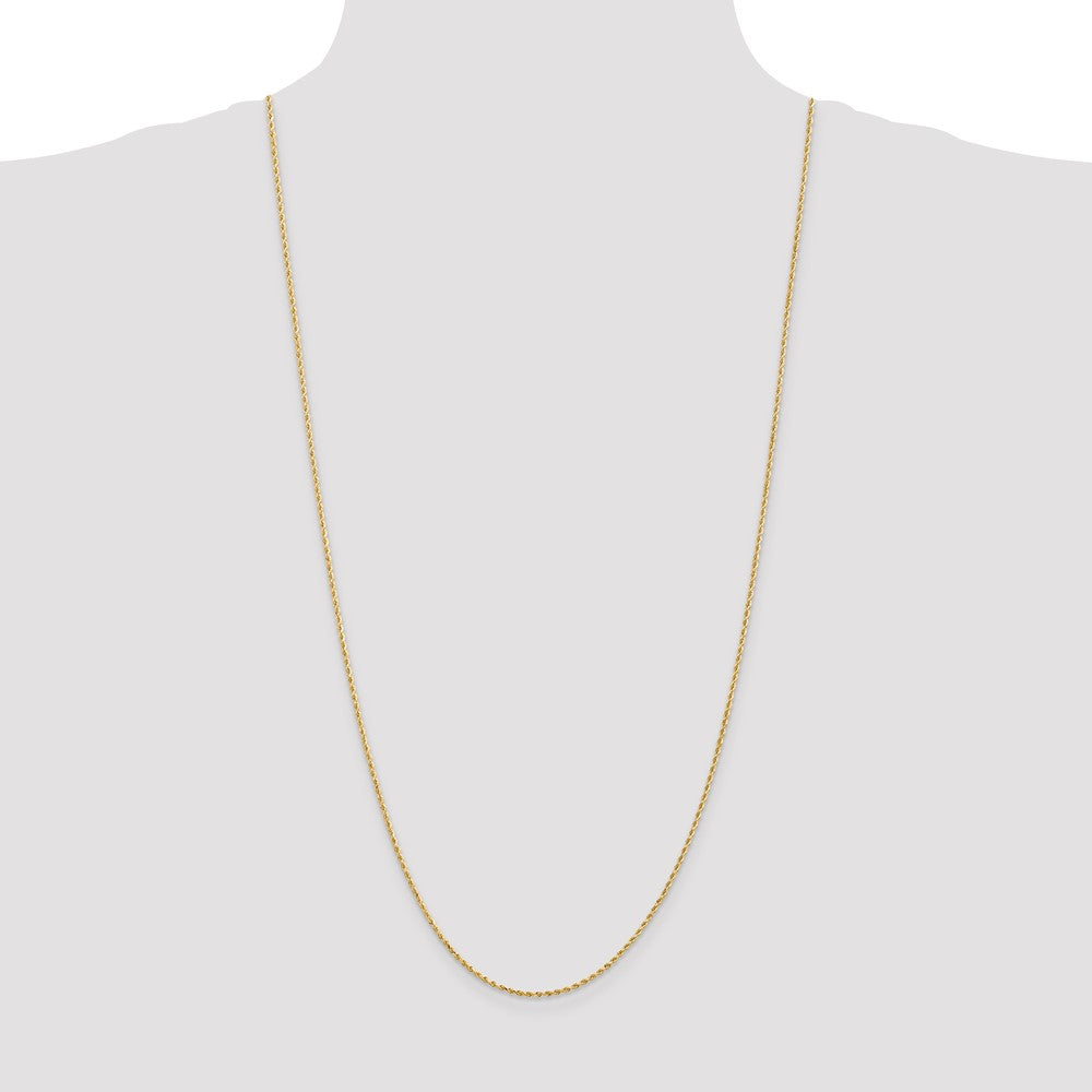 10K Yellow Gold 1.5mm Diamond-cut Rope Chain Necklace 16"-30" - Product Photo