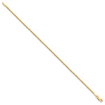 10K Yellow Gold 1.5mm Diamond-cut Rope Chain Anklet Bracelet 7"-10" - Product Photo