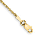 10K Yellow Gold 1.5mm Diamond-cut Rope Chain Anklet Bracelet 7"-10" - Product Photo