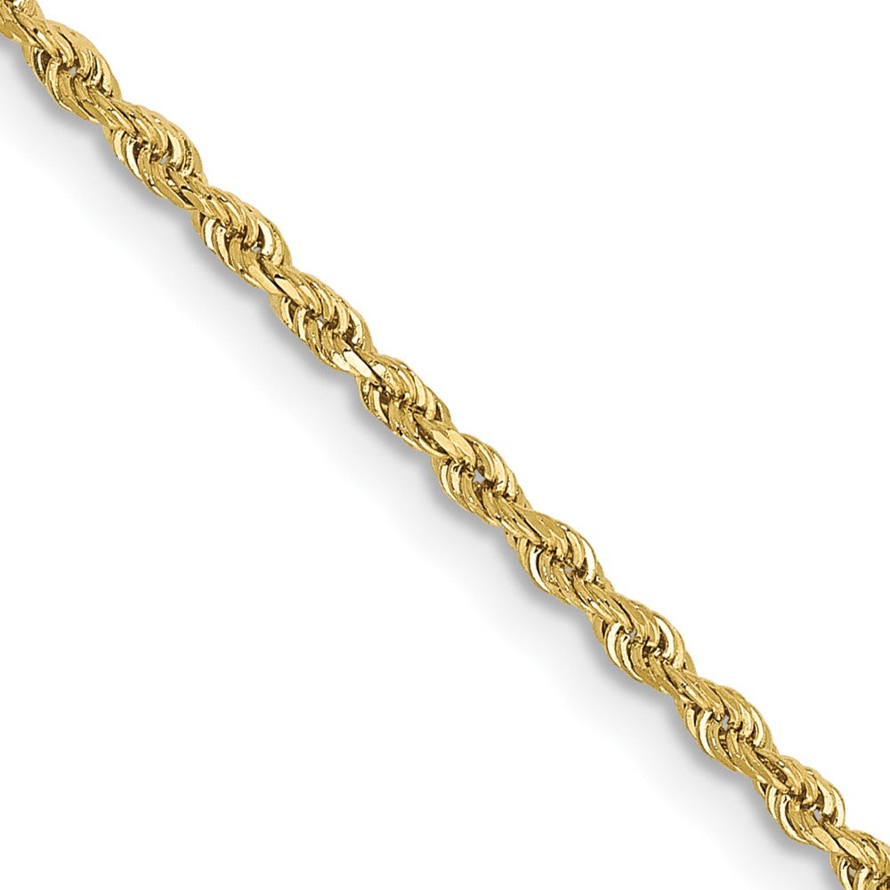 10K Yellow Gold 1.5mm Diamond-cut Rope Chain Necklace 16"-30" - Product Photo