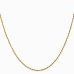 10K Yellow Gold 1.5mm Solid Rope Chain Necklace 16"-30" - Product Photo