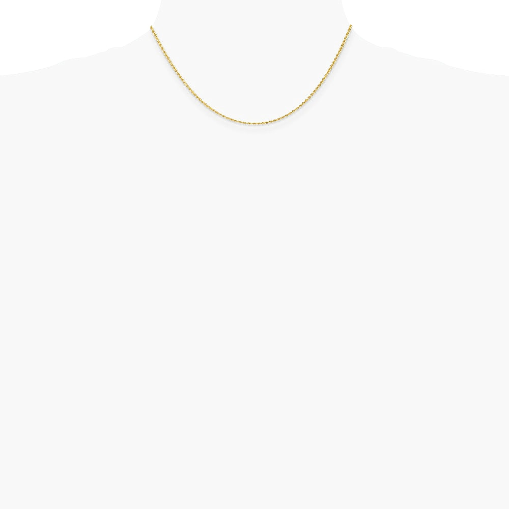 10K Yellow Gold 1.5mm Solid Rope Chain Necklace 16"-30" - Product Photo