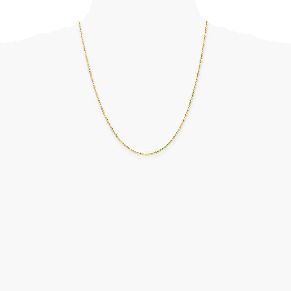 10K Yellow Gold 1.5mm Solid Rope Chain Necklace 16"-30" - Product Photo