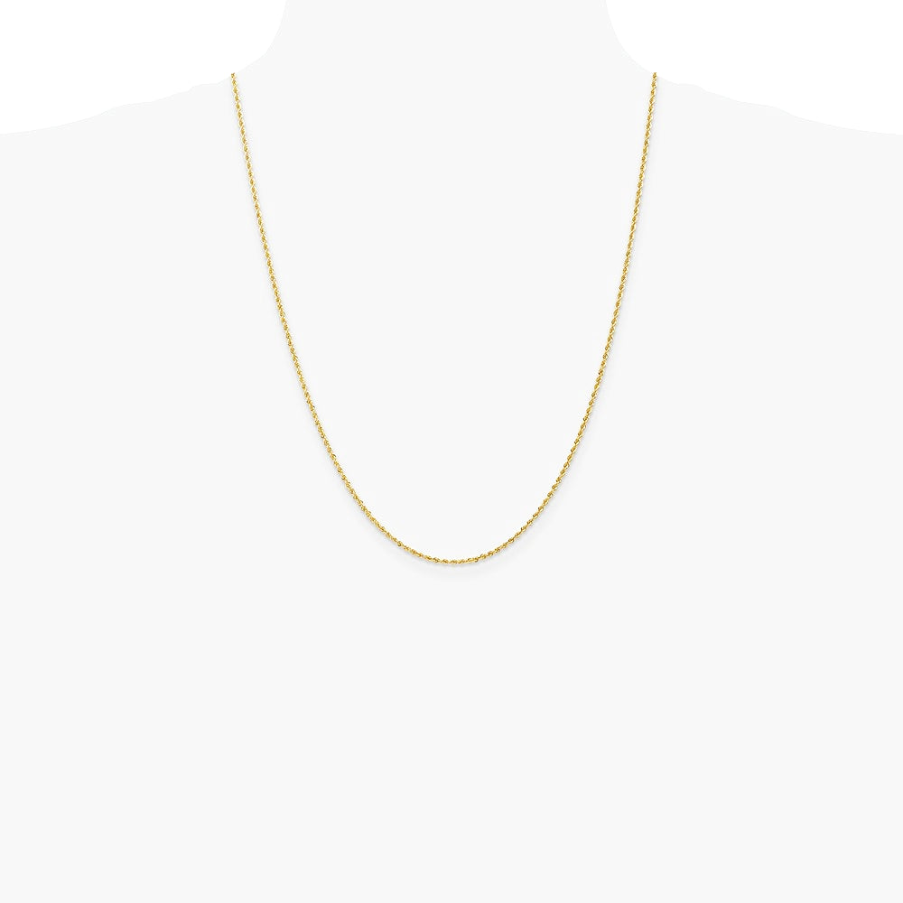 10K Yellow Gold 1.5mm Solid Rope Chain Necklace 16"-30" - Product Photo