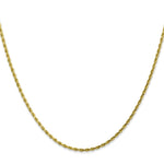 10K Yellow Gold 1.75mm Diamond-cut Rope Chain Necklace 16"-30" - Product Photo