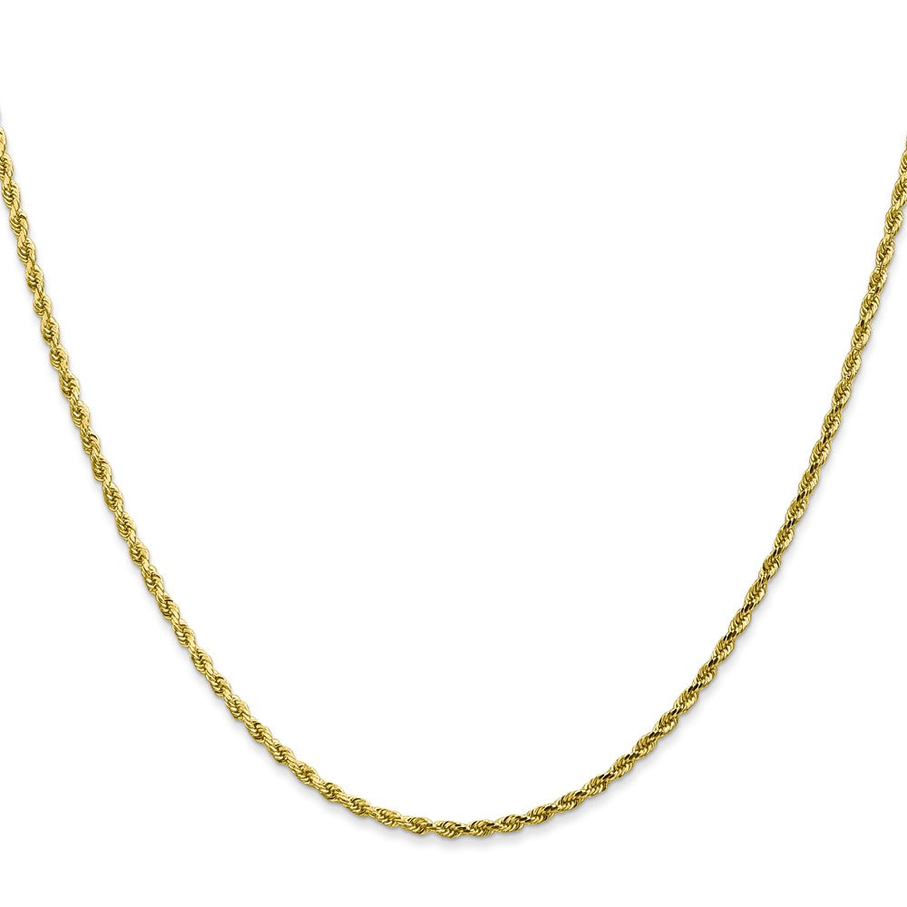 10K Yellow Gold 1.75mm Diamond-cut Rope Chain Necklace 16"-30" - Product Photo