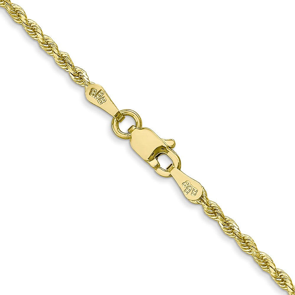 10K Yellow Gold 1.75mm Diamond-cut Rope Chain Necklace 16"-30" - Product Photo