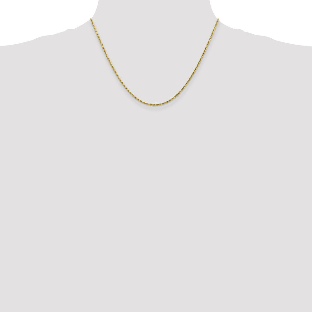 10K Yellow Gold 1.75mm Diamond-cut Rope Chain Necklace 16"-30" - Product Photo