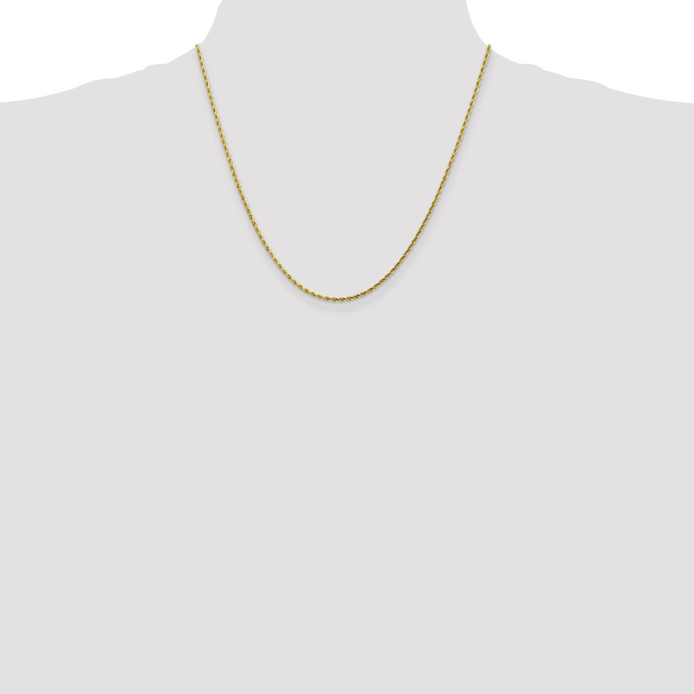 10K Yellow Gold 1.75mm Diamond-cut Rope Chain Necklace 16"-30" - Product Photo