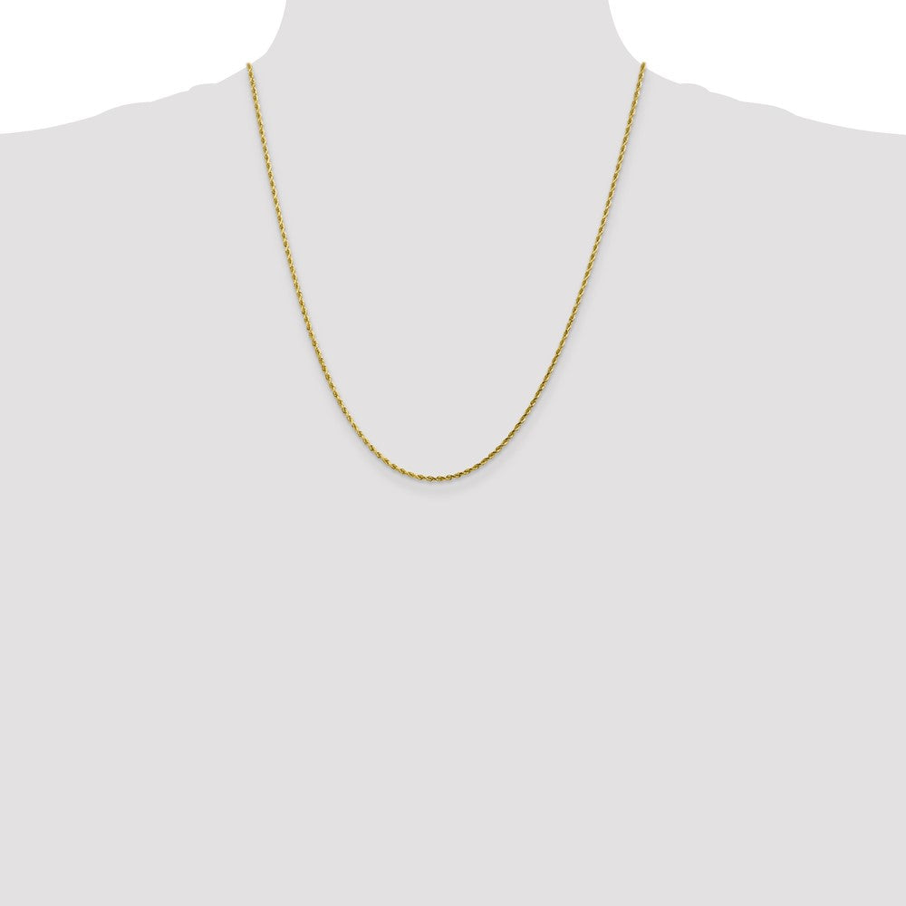 10K Yellow Gold 1.75mm Diamond-cut Rope Chain Necklace 16"-30" - Product Photo
