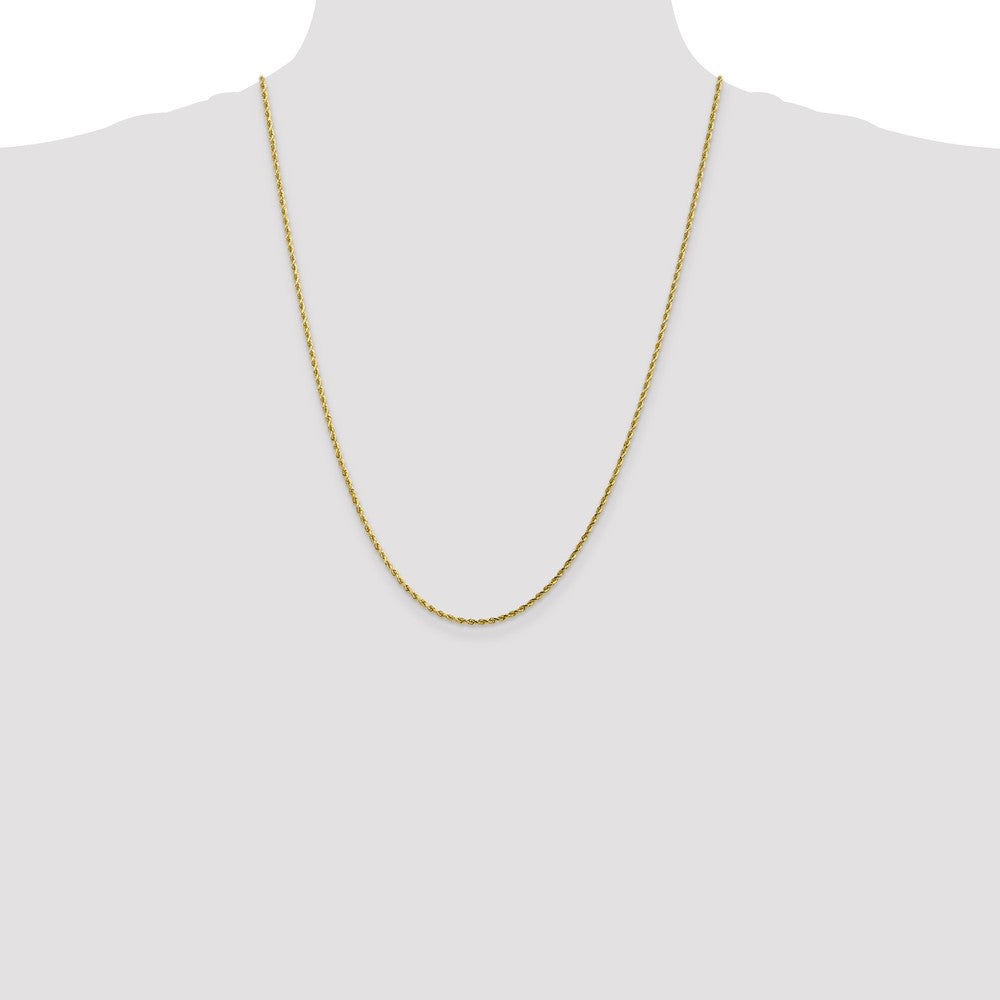 10K Yellow Gold 1.75mm Diamond-cut Rope Chain Necklace 16"-30" - Product Photo