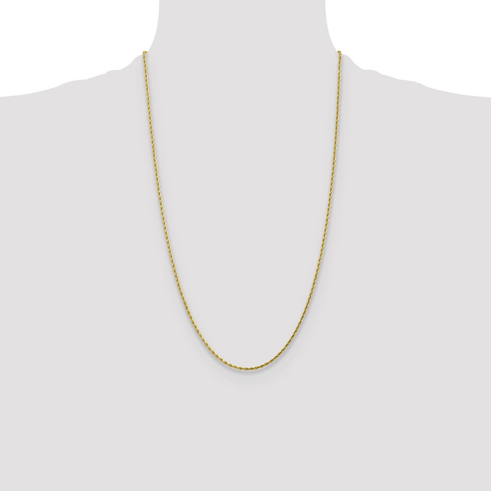 10K Yellow Gold 1.75mm Diamond-cut Rope Chain Necklace 16"-30" - Product Photo