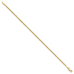 10K Yellow Gold 1.75mm Diamond-cut Rope Chain Anklet Bracelet 7"-10" - Product Photo