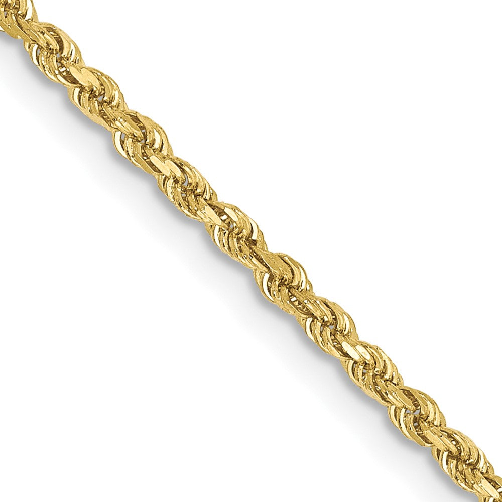10K Yellow Gold 1.75mm Diamond-cut Rope Chain Necklace 16"-30" - Product Photo