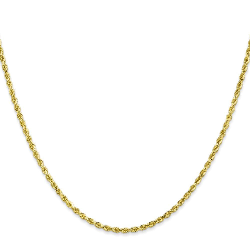 10K Yellow Gold 2mm Diamond-cut Rope Chain Necklace 16"-28" - Product Photo