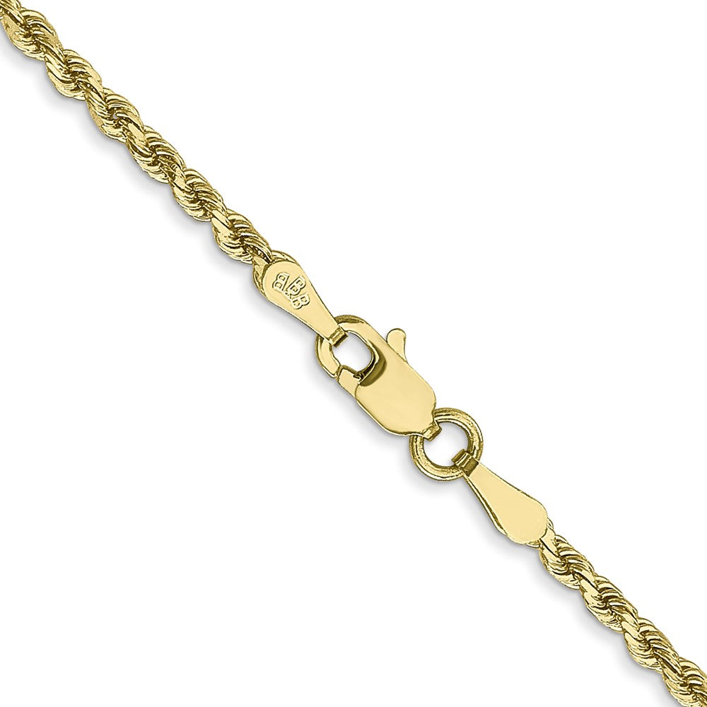 10K Yellow Gold 2mm Diamond-cut Rope Chain Necklace 16"-28" - Product Photo