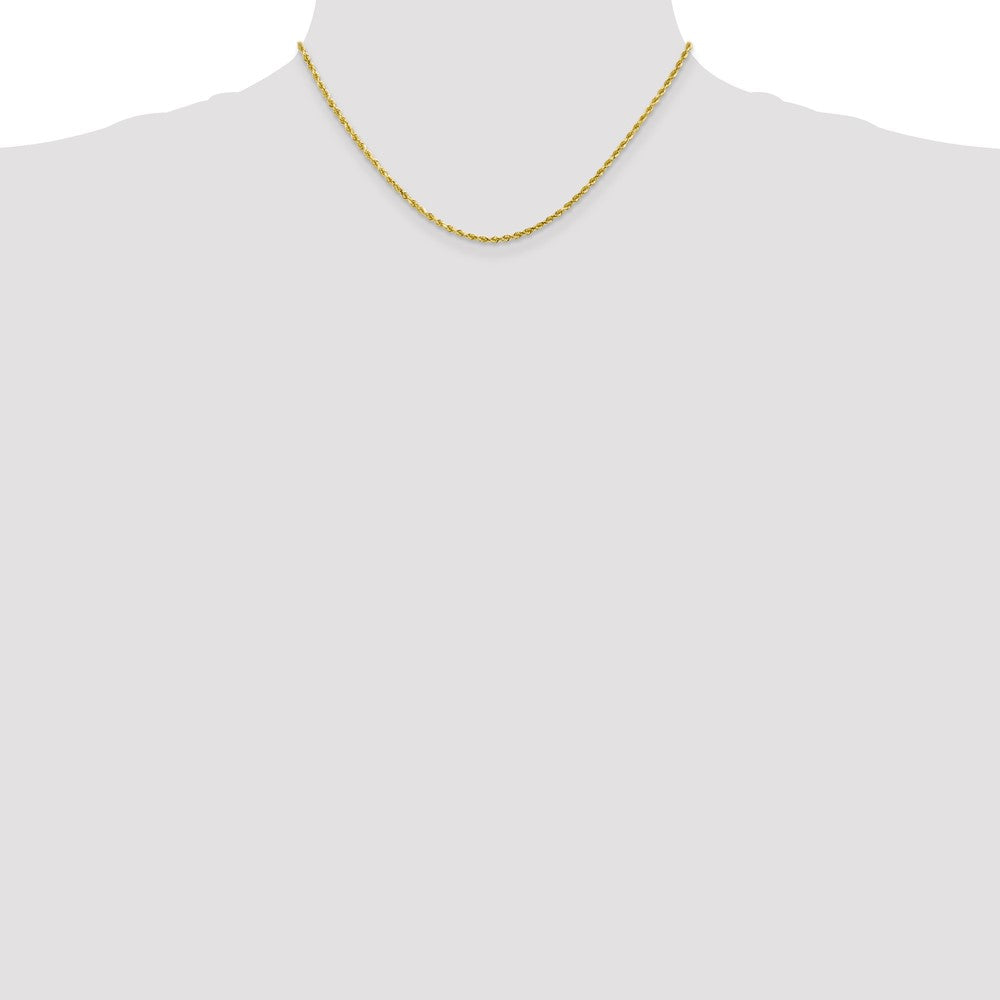 10K Yellow Gold 2mm Diamond-cut Rope Chain Necklace 16"-28" - Product Photo