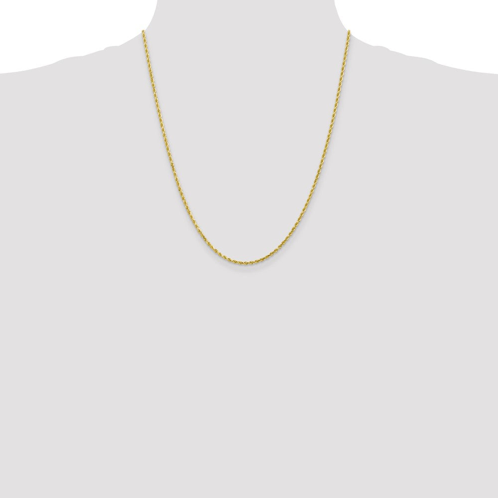 10K Yellow Gold 2mm Diamond-cut Rope Chain Necklace 16"-28" - Product Photo