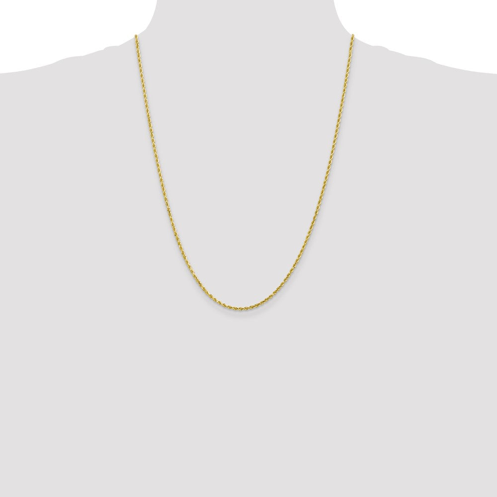 10K Yellow Gold 2mm Diamond-cut Rope Chain Necklace 16"-28" - Product Photo