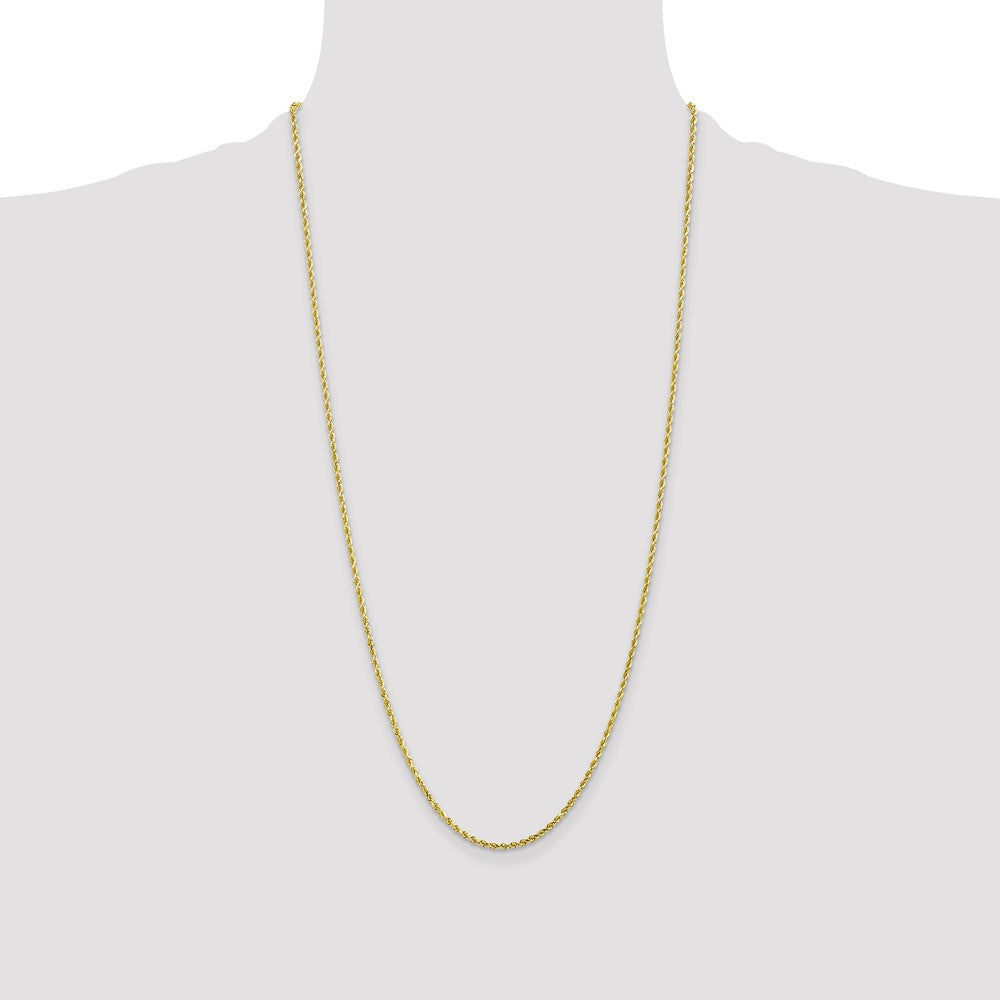 10K Yellow Gold 2mm Diamond-cut Rope Chain Necklace 16"-28" - Product Photo