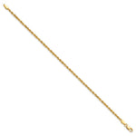 10K Yellow Gold 2mm Diamond-cut Rope Chain Anklet Bracelet 7"-10" - Product Photo
