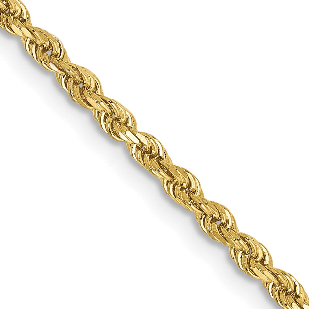 10K Yellow Gold 2mm Diamond-cut Rope Chain Necklace 16"-28" - Product Photo