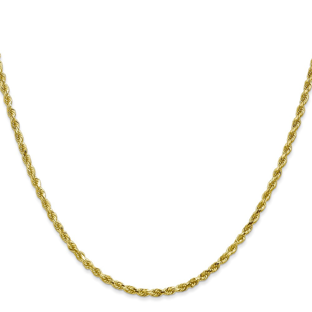 10K Yellow Gold 2.25mm Diamond-cut Rope Chain Necklace 16"-30" - Product Photo