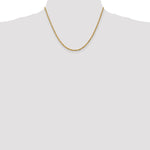 10K Yellow Gold 2.25mm Diamond-cut Rope Chain Necklace 16"-30" - Product Photo