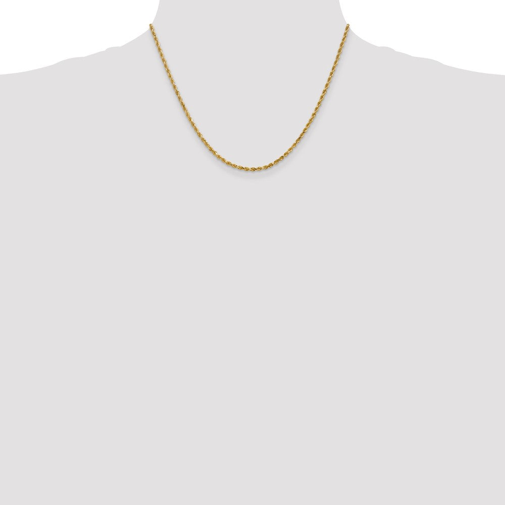 10K Yellow Gold 2.25mm Diamond-cut Rope Chain Necklace 16"-30" - Product Photo