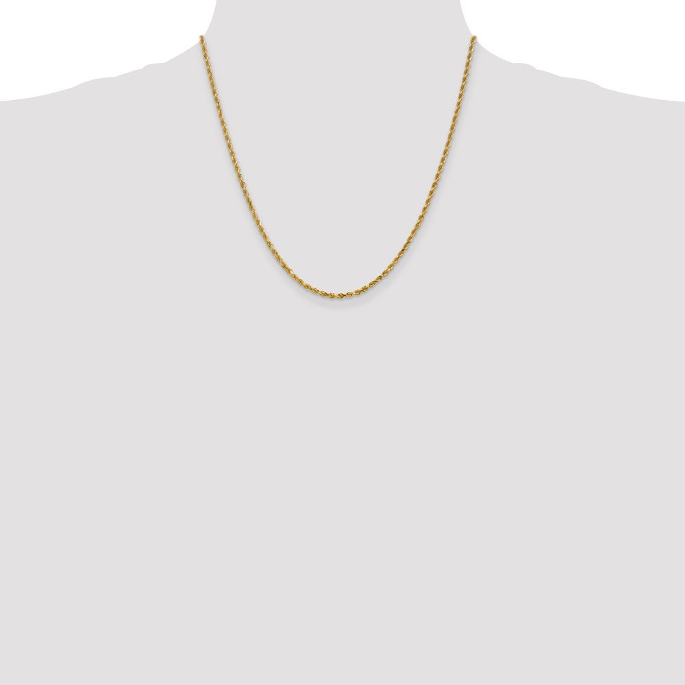 10K Yellow Gold 2.25mm Diamond-cut Rope Chain Necklace 16"-30" - Product Photo