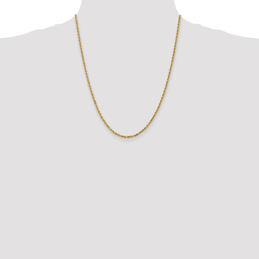 10K Yellow Gold 2.25mm Diamond-cut Rope Chain Necklace 16"-30" - Product Photo