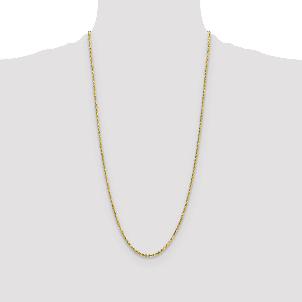 10K Yellow Gold 2.25mm Diamond-cut Rope Chain Necklace 16"-30" - Product Photo