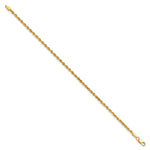 10K Yellow Gold 2.25mm Diamond-cut Rope Chain Anklet Bracelet 7"-10" - Product Photo