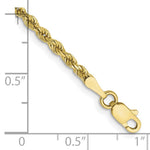 10K Yellow Gold 2.25mm Diamond-cut Rope Chain Anklet Bracelet 7"-10" - Product Photo