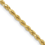 10K Yellow Gold 2.25mm Diamond-cut Rope Chain Necklace 16"-30" - Product Photo