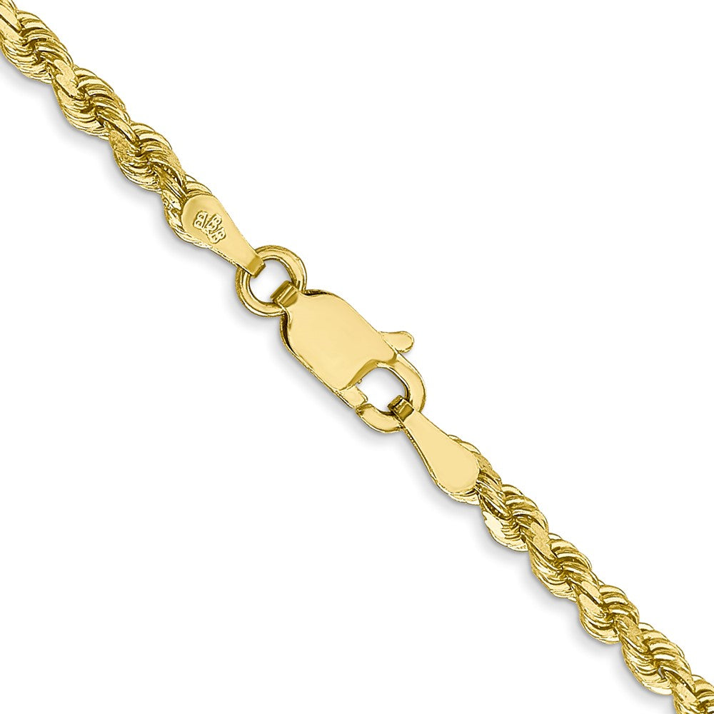 10K Yellow Gold 2.75mm Diamond-cut Rope Chain Necklace 16"-24" - Product Photo