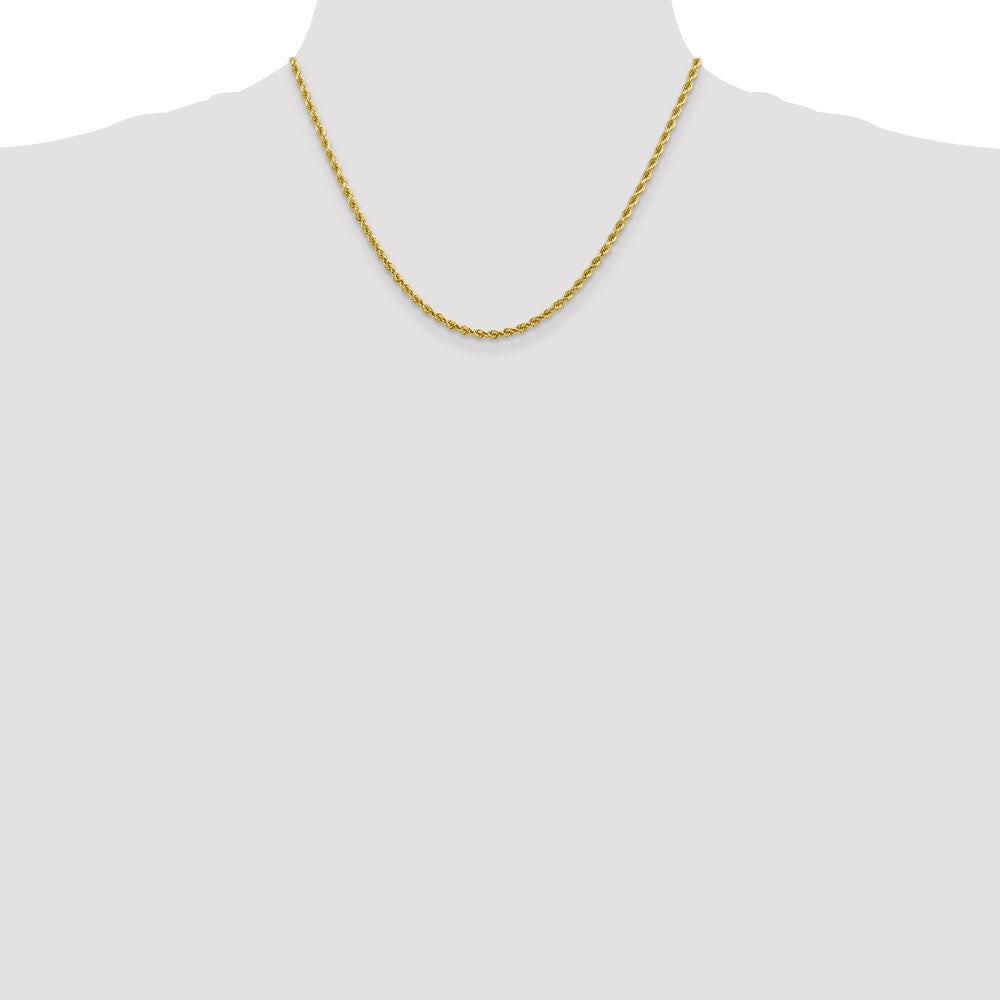 10K Yellow Gold 2.75mm Diamond-cut Rope Chain Necklace 16"-24" - Product Photo