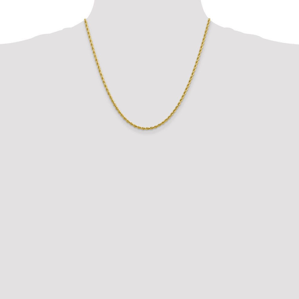 10K Yellow Gold 2.75mm Diamond-cut Rope Chain Necklace 16"-24" - Product Photo