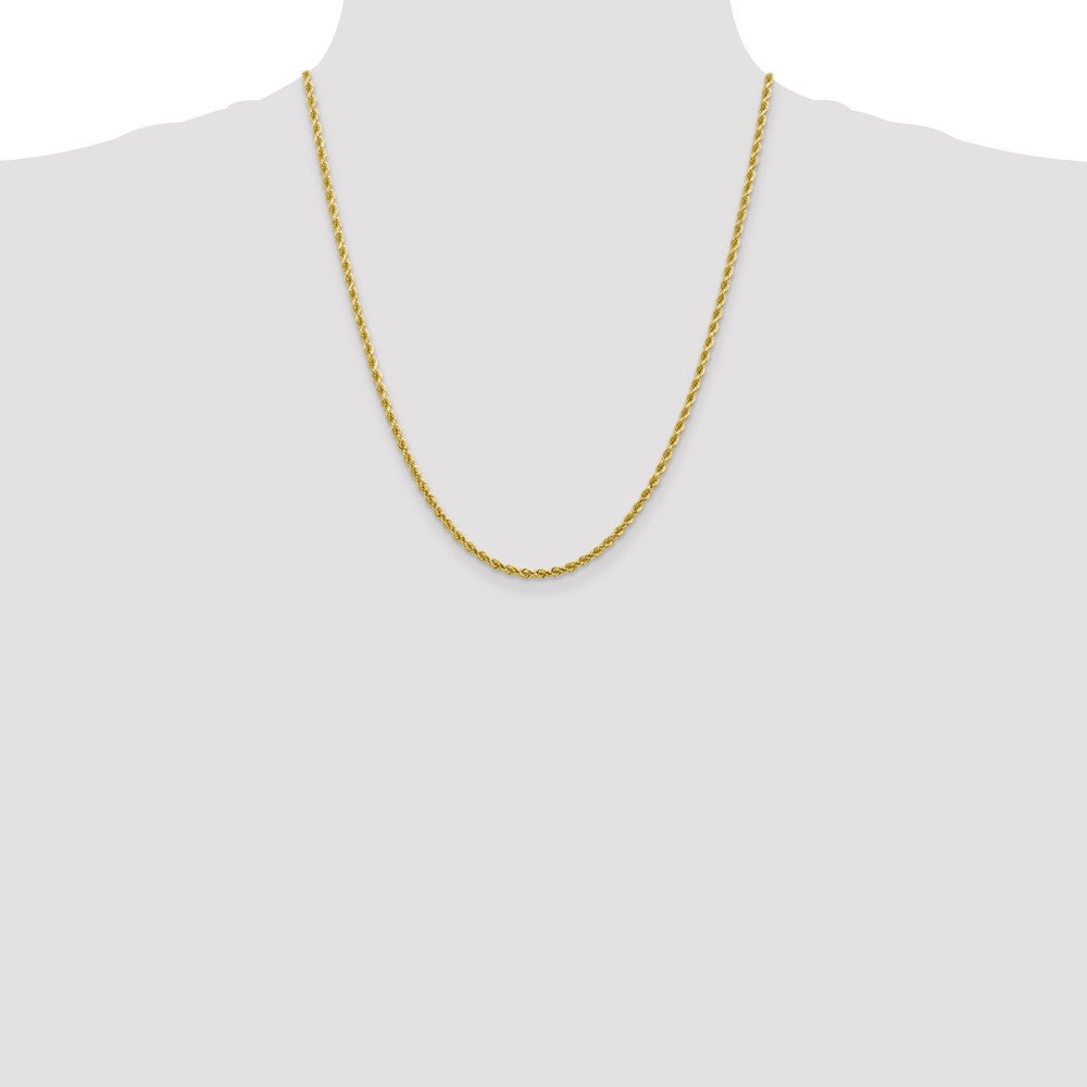 10K Yellow Gold 2.75mm Diamond-cut Rope Chain Necklace 16"-24" - Product Photo
