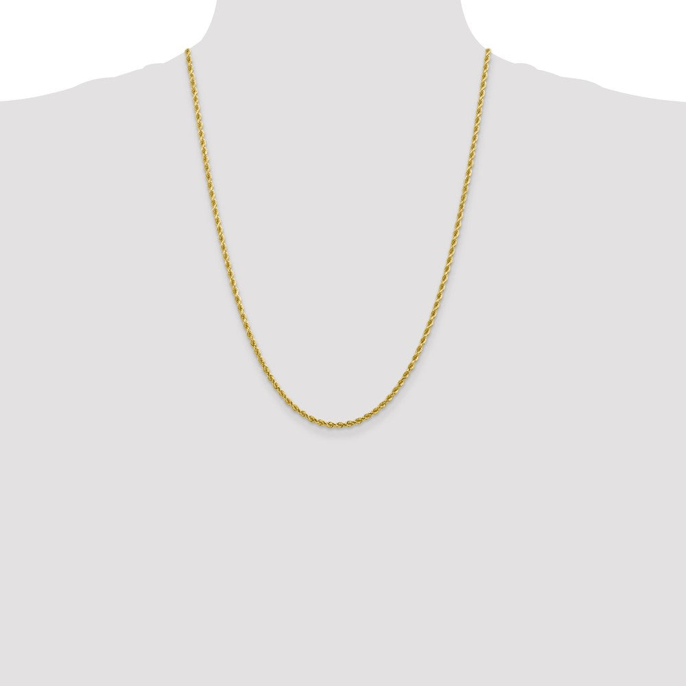 10K Yellow Gold 2.75mm Diamond-cut Rope Chain Necklace 16"-24" - Product Photo