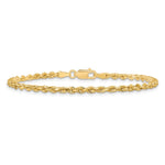 10K Yellow Gold 2.75mm Diamond-cut Rope Chain Bracelet 7"-9" - Product Photo
