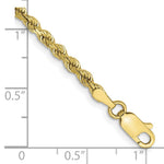 10K Yellow Gold 2.75mm Diamond-cut Rope Chain Bracelet 7"-9" - Product Photo