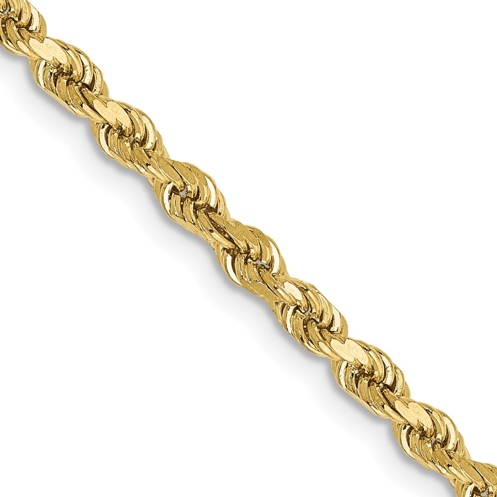 10K Yellow Gold 2.75mm Diamond-cut Rope Chain Necklace 16"-24"
