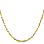 10K Yellow Gold 3mm Diamond-cut Rope Chain Necklace 16"-30" - Product Photo