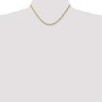 10K Yellow Gold 3mm Diamond-cut Rope Chain Necklace 16"-30" - Product Photo