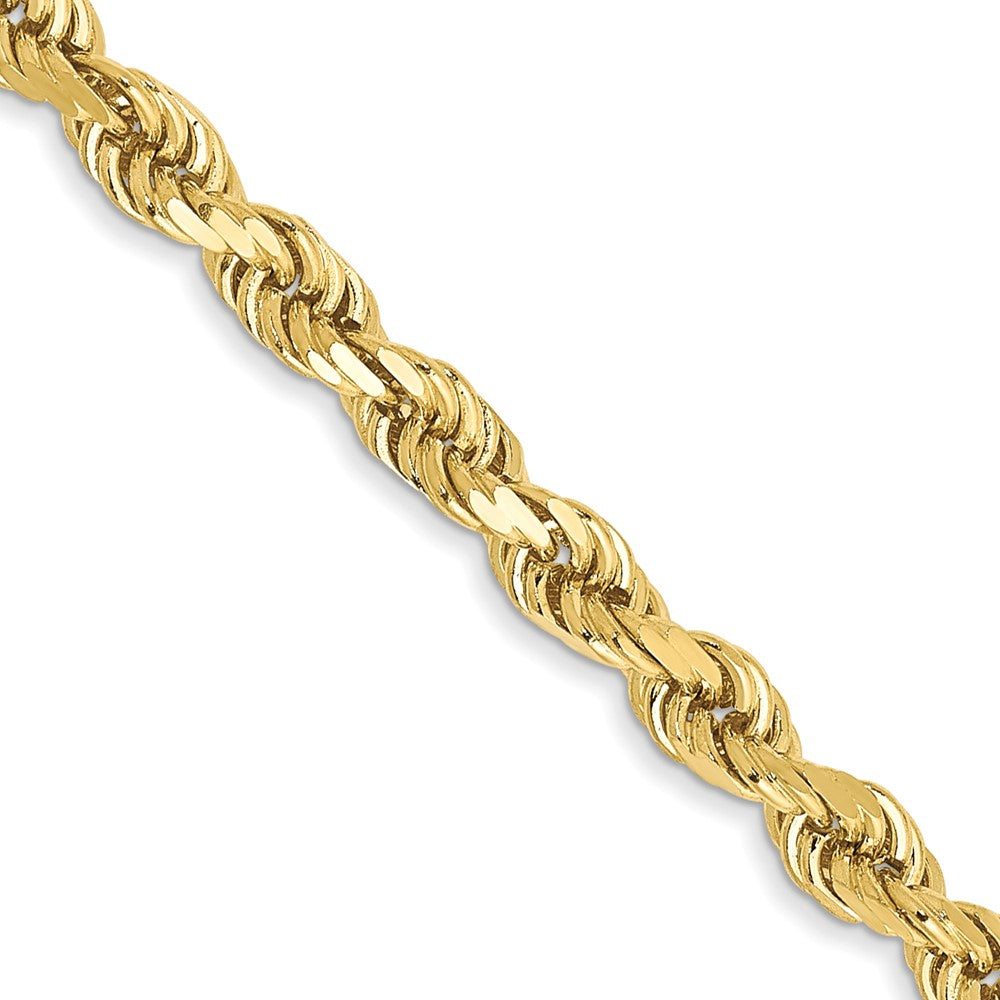 10K Yellow Gold 3mm Diamond-cut Rope Chain Necklace 16"-30" - Product Photo